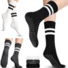 Pilates Socks with Grips for Yoga, Barefoot, Ballet, Barre, Hospital Non Slip Anti Skid Socks for Women and Men
