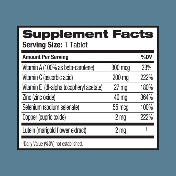 Bausch + Lomb Ocuvite Eye Vitamin and Mineral Supplement with Lutein,120 Count - Pack of 2