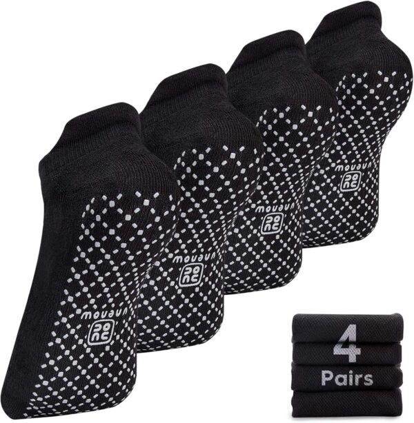 unenow Unisex Non Slip Grip Socks with Cushion for Yoga Pilates Barre Home & Hospital