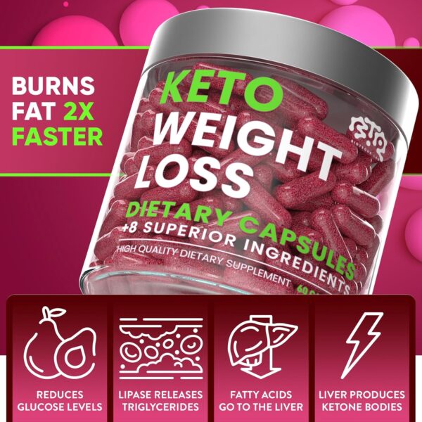 Keto Weight Loss Diet Pills, Natural Appetite Suppressant, Fat Burner for Women and Men with Apple Cider, Green Coffee Bean Extract, Cinnamon, Cayenne Pepper Metabolism Booster
