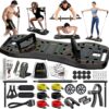 81eyIvhpjPL._AC_SL1500_.jpg LALAHIGH Portable Home Gym System: Large Compact Push Up Board, Pilates Bar & 20 Fitness Accessories with Resistance Bands Ab Roller Wheel - Full Body Workout for Men and Women, Gift for Boyfriend