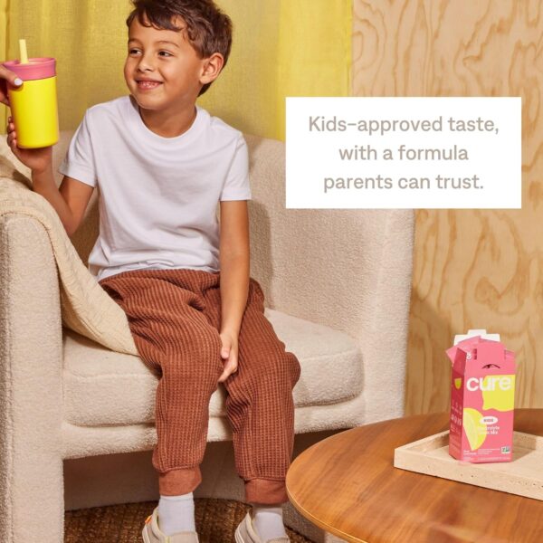 Cure Hydration - Kids Electrolyte Drink Mix | Plant-Based Pediatrician Formulated Rehydration | No Added Sugar, Non-GMO, Gluten-Free, No Artificial Flavors, FSA-HSA | Box of 6 Packets - Pink Lemonade