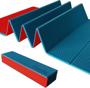 Foldable Yoga Mat - 6mm & 8mm Thick, Large, Lightweight, and Easy to Store - Anti-Slip Folding Exercise Mat for Yoga, Pilates, Home Workouts, and Floor Exercises
