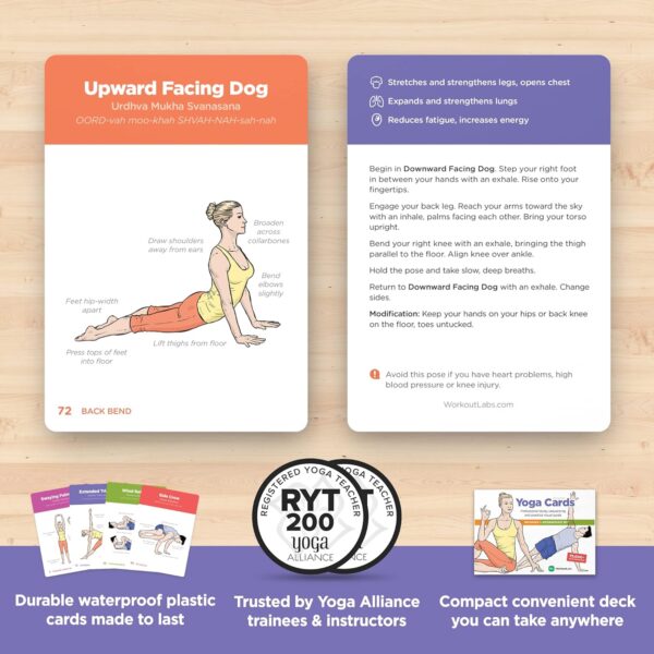 WorkoutLabs Yoga Cards I & II – Complete Set Beginners & Intermediate: Professional Study, Class Sequencing & Practice Guide · Premium Yoga Asana Flash Cards Deck with Sanskrit