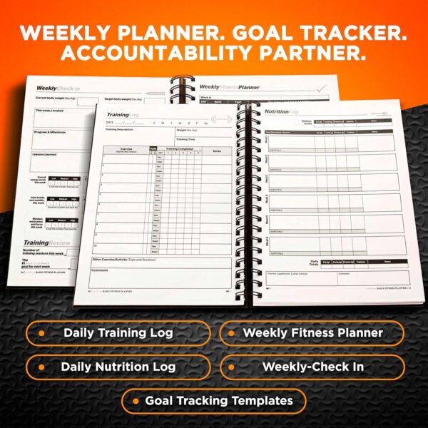 SaltWrap Daily Fitness Planner Workout Planner & Log Book, Exercise Gym Notebook Wellness, Health, Nutrition, and Food Plan Tracker, Weight Loss Goal Tracking (Daily + Weekly Logs)