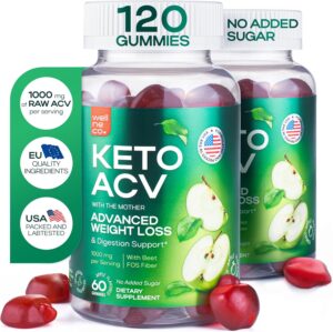 Advanced Keto ACV Gummies for Weight Loss 1000 Mg - ACV Gummies for Digestion, Metabolism, Detox - Apple Cider Vinegar, Beet FOS Fiber - Keto Supplement Kelly Clarkson for Men and Women - Sugar Free
