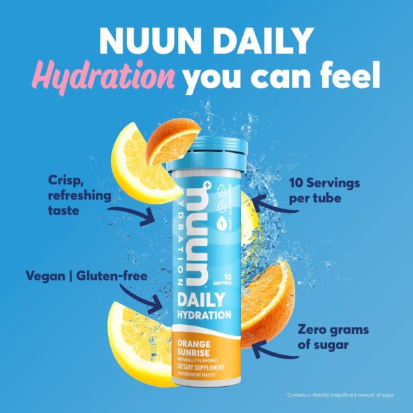 Nuun Hydration Daily, Wellness Electrolyte Tablets, Mixed Citrus, No Sugar, 5 Essential Electrolytes for Hydration, Vegan, Gluten Free, 4 Pack (40 Servings)
