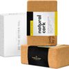 Luxury Cork Yoga Block Set - Extra Large Yoga Blocks with Performance Grade Portuguese Cork | High Density, Non-Slip Support for Safer Balancing | 2 Pack | Extra Long Yoga Strap Included