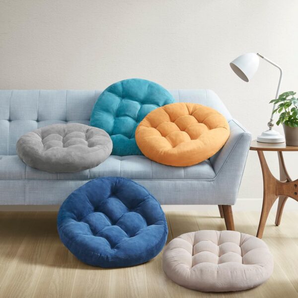 Degrees of Comfort Meditation Floor Pillow, Round Large Pillows Seating for Adults, Tufted Corduroy Cushion for Living Room Tatami, Beige 22 Inch
