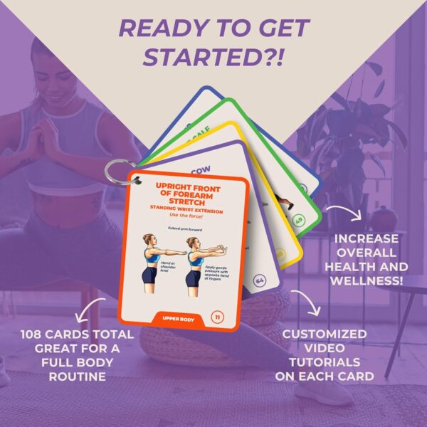 Unlock Pain Relief: 100 Stretching Exercise Flashcards for Yoga, Pilates, Physical Therapy, & Functional Movement! Replace Stretch Bands or Straps with The Ultimate Flexibility Tool!