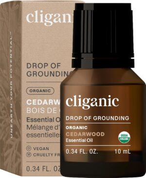 Cliganic Organic Cedarwood Essential Oil - 100% Pure Natural Undiluted, for Aromatherapy Diffuser | Non-GMO Verified (Packaging May Vary)