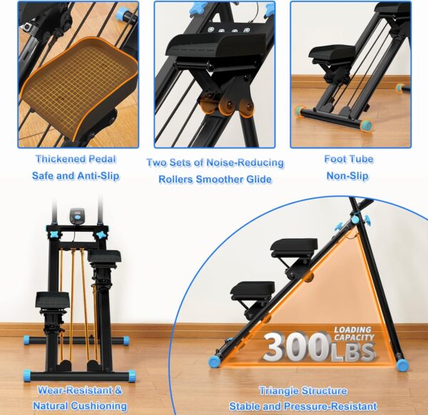 81fZuv79iHL._AC_SL1500_.jpg Stair Stepper for Home Gym,Folding Vertical Climber Cardio Exercise Machine,Stair Climber for Full Body Workout with Adjustable Handlebar for Women & Men