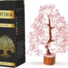 YATSKIA Rose Quartz Tree of Life - Chakra Tree, Wire Bonsai - Feng Shui Tree, Money Tree Crystal for Positive Energy - Home Office Decor, Spiritual Gift, Meditation Decor Accessories