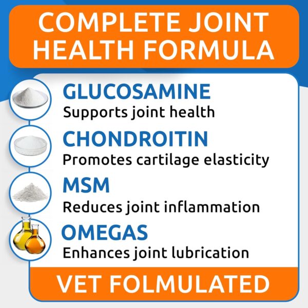 Bark&Spark Senior Advanced Glucosamine Chondroitin for Dogs - Hip Joint Pain Relief Pills - Old Dog Joint Supplement Large & Small Breed - Hip Joint Chews Joint Health Care Vitamin Treats - 120Ct