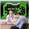 Mental Health Awareness Month Backdrop Green Ribbon Awareness Photo Backdrop for Mental Health Month Party Supplies Outdoor Indoor Wall Decorations 71x47 inch