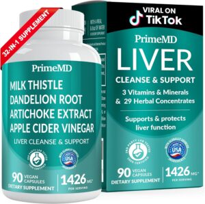 32-in-1 Liver Cleanse Detox and Repair with Milk Thistle, Silymarin, Artichoke Extract and Beetroot Powder for Liver Support - Liver Supplement with Active Liver Health Formula - 1426mg (90ct)