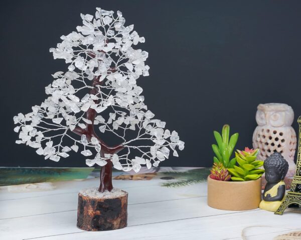 Clear Quartz Gemstone Tree of Life - Handmade Crystal Tree for Positive Energy, Chakra Money Tree Bonsai - Feng Shui Decor, Healing Crystals - Attract Good Luck, Meditation Accessories, Spiritual Gift