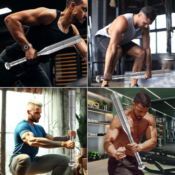 Adjustable Macebell Clubbell, 6-in-1 Premium Steel Indian Club, Strength Training Equipment for Full Body, Muscles, Shoulder, Grips & Forearms Workouts(6.5/9/11/13/15/17.5LBs)
