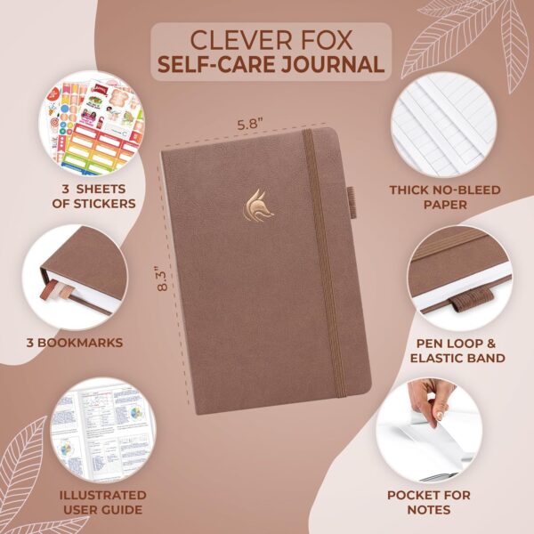 Clever Fox Self-Care Journal – Daily Reflection Notebook – Mental Health & Personal Development Planner, Meditation & Mood Log, A5 (Dark Terracotta)