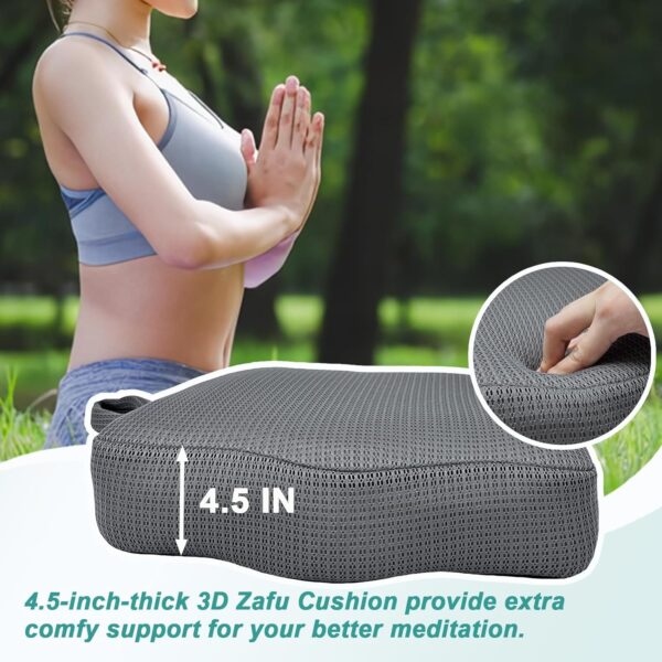 Esme L&H Meditation Cushion, Ventilated 3D Mesh Material Meditation Pillow Machine Washable Zafu Meditation Cushion, Comfy Yoga Pillows for Sitting on Floor for Adults