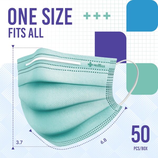 Medtecs Face Mask Disposable - 50/2000 Pack - Comfortable 3 Layer Breathable Mask, the Better Protection and Health Choice - CoverU Adult Mask - Pack of 2000 - Green