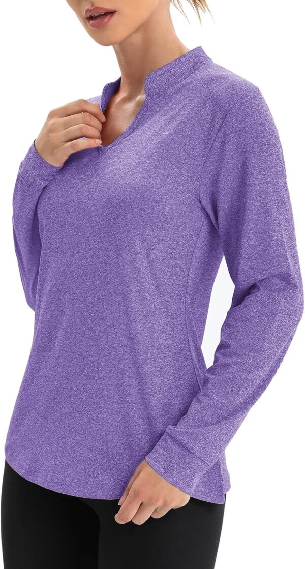 COOrun Workout Shirts for Women Long Sleeve Yoga Tops Casual Hiking Tee Shirt Athletic Breathable Top Quick Dry