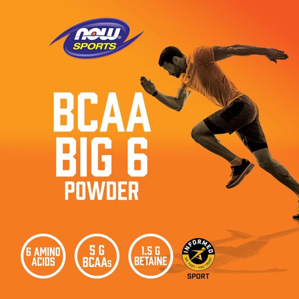 81gtXXFwPEL._AC_SL1500_.jpg NOW Foods Sports Nutrition, BCAA (Branched Chain Amino Acids) Big 6, Grape Flavor, 600 Grams