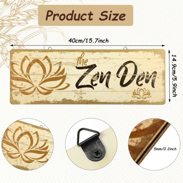 The Zen Den Lotus Wood Sign 15.75 x 5.9 Inch Lotus Yoga Wooden Hanging Wall Sign with Hooks Meditation Home Decor for Yoga Studio Bathroom Bedroom Spiritual Room Decoration(Light Yellow)