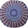 Indian Mandala Round Ottoman Pouf Cover Bohemian Floor Pillow Hippie Cotton Meditation Cushion Cover Seating Throw Decorative Footstool Kids Bean Bag Case
