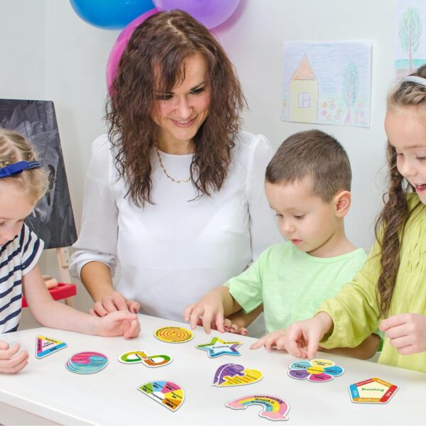 96 Pcs Breath Calm Anxiety Sensory Stickers Reusable Mindfulness Stickers Calming Strips Adhesive Sensory Strips for School Office Classroom Desk Adults Teens Counselor Tension Fidget Supplies