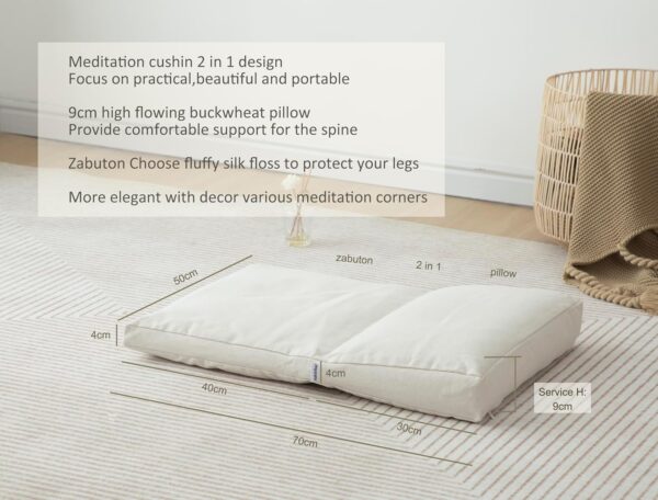 Meditation Cushion,Meditation Pillow and Zabuton 2-in-1 Portable Design(50 * 70CM).