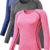 NELEUS Women's 3 Pack Compression Shirts Long Sleeve Yoga Athletic Running T Shirt