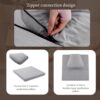 MABOZOO Foldable Meditation Cushion, Ergonomic Meditation Pillow for Sitting on Floor, Pillow Seating with Buckwheat for Adults Outdoor Yoga Tatami, Gray