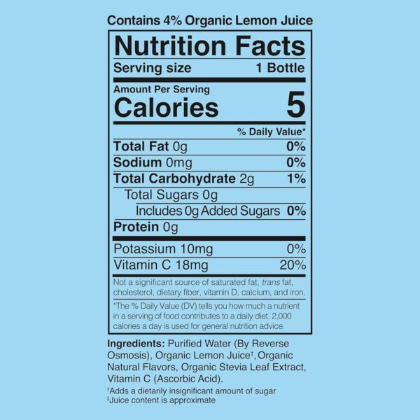 Lemon Perfect 4-Flavor Variety Pack, Hydrating Flavored Lemon Water, Zero Sugar, Refreshing, Organic, 15.2 fl oz Bottles (12-Pack)