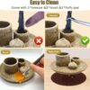Palo Santo Holder - 4 in 1 Incense & Candle Holder - Ceramic Incense Holder Ash Catcher Tray for Meditation Room - Easy to Clean (Brown White)