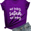 DANVOUY Women Not Today Satan V-Neck Graphic T-Shirt Casual Tops Tees