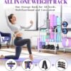 Mythinglogic Yoga Mat Storage Racks,Home Gym Storage Rack for Dumbbells Kettlebells Foam Roller, Yoga Strap and Resistance Bands, Workout Equipment Storage Organizer With Hooks and Wheels