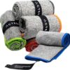 Acteon Microfiber Quick Dry Gym Towel, Silver ION Odor-Free Absorbent Fiber, Fast Drying, Men & Women Workout Gear for Body Sweat, Working Out, Towels