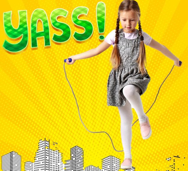 JA-RU Nylon Braided Jump Rope for Kids 7 Ft. (Ropes Assorted) Skipping Rope w/Handle. Exercise Equipment & Outside Activities for Kids. Bulk Gymnastics Party Favors. 758