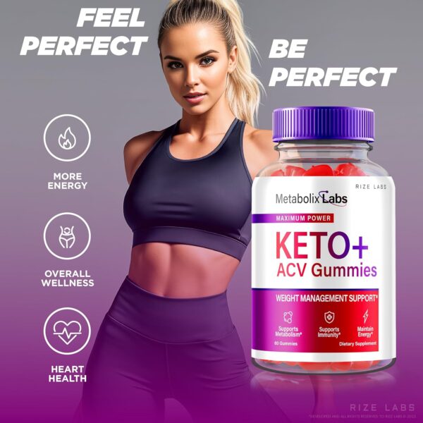- Metabolix Labs Keto Plus ACV Gummies - Weight Management Support Apple Cider Vinegar Supplement (120 Gummies)