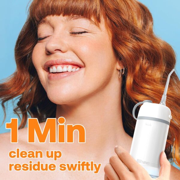Bitvae P1 Water Dental Flosser for Teeth, Portable Mini Water Teeth Picks, Cordless Water Cleaner Picks with Telescopic Water Tank, Rechargeable Oral Irrigator for Travel & Home, Frost White