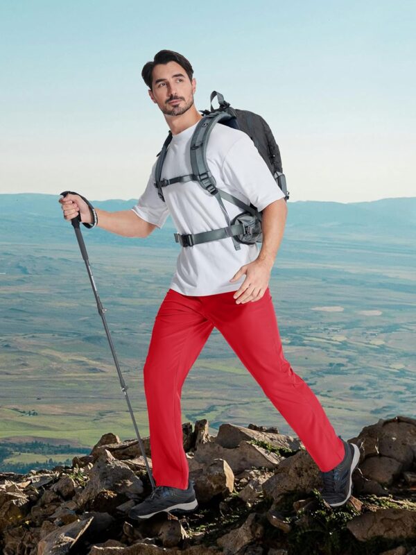 MAGCOMSEN Mens Hiking Pants Quick Dry Lightweight Water Resistant Outdoor Pants with 3 Zipper Pockets
