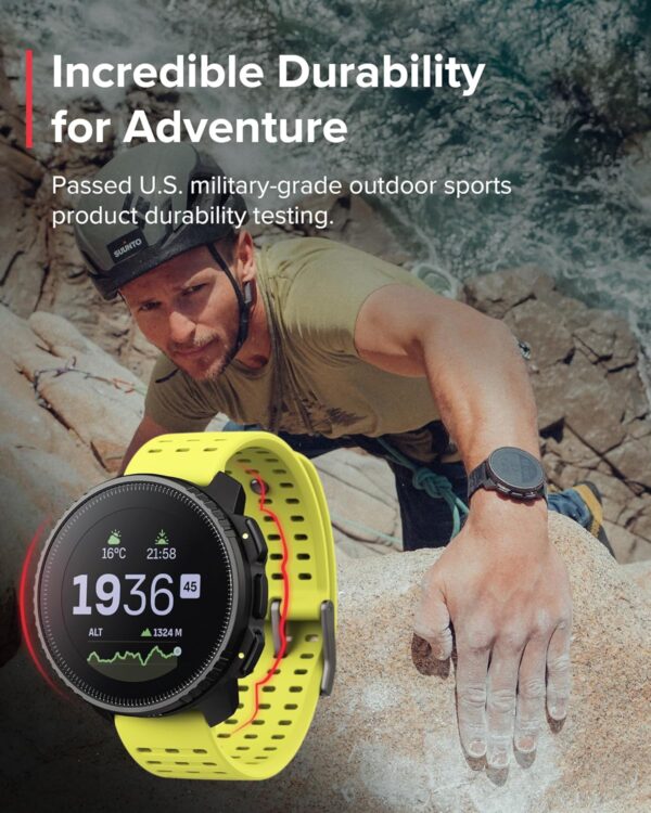 SUUNTO Vertical GPS Sports Watch, 95+ Multisport Training Workout Watch, Touch screen & Digital Data Analysis, Advanced Health & Recovery Support, 60-Day Battery Life, Dual-GNSS, Offline Map, Lime