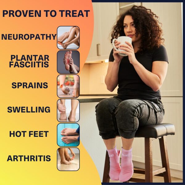Relief Genius Cold Therapy Socks with Reusable Gel ice Packs - Achieve Relief from Sprains, Muscle Pain, Bruises, Swelling, Edema, Chemotherapy, Arthritis, Post Partum Foot (Pink, Small/Medium)