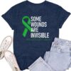 Womens Mental Health Matters Shirts Green Ribbon Awareness T-Shirt Inspirational Tee Top