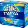 Tampax Pearl Tampons Multipack, Light/Regular/Super Absorbency, With Leakguard Braid, Unscented, 47 Count