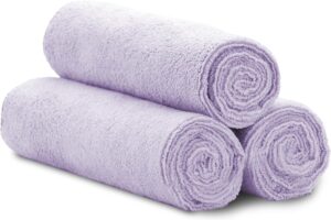 S&T INC. Microfiber Gym Towel, Yoga Towel for Home, Gym Bag and Workout Equipment, 16 Inches x 27 Inches, Purple, 3 Pack