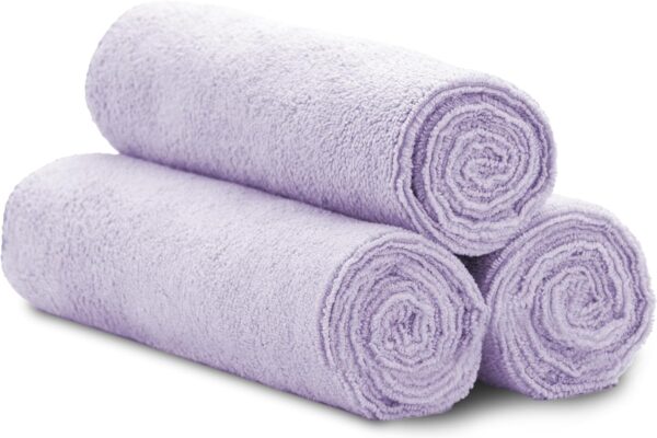 S&T INC. Microfiber Gym Towel, Yoga Towel for Home, Gym Bag and Workout Equipment, 16 Inches x 27 Inches, Purple, 3 Pack
