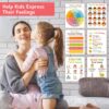9 Calming Corner Posters, Feelings Chart for Kids, Calm Down Corner Mental Health Posters, Preschool Classroom Educational Poster Emotions Chart Coping Skills, Wall Art Decoration Mood Calming Sticker