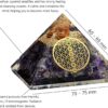 Large Orgone Pyramid | Amethyst Pyramid Crystal | Chakra Flower of Life Orgonite Pyramid | Organ Pyramids Positive Energy Healing